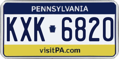 PA license plate KXK6820