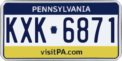 PA license plate KXK6871