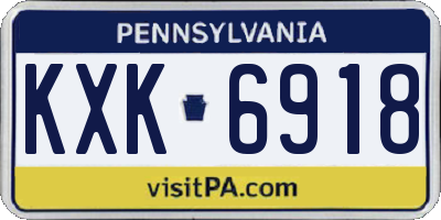 PA license plate KXK6918