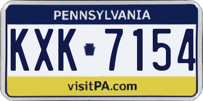 PA license plate KXK7154