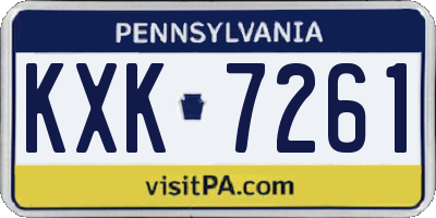PA license plate KXK7261