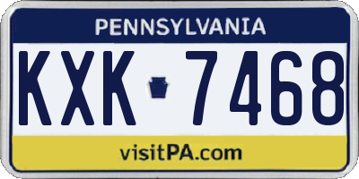 PA license plate KXK7468