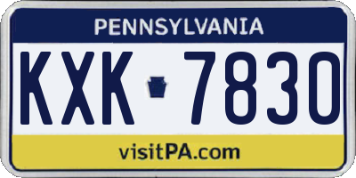 PA license plate KXK7830