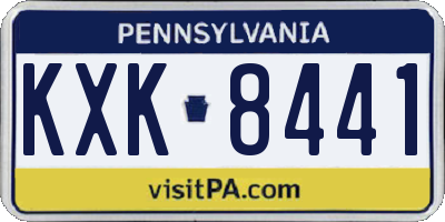 PA license plate KXK8441