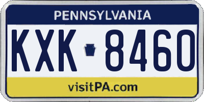 PA license plate KXK8460