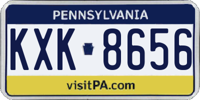 PA license plate KXK8656
