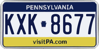 PA license plate KXK8677