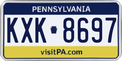 PA license plate KXK8697