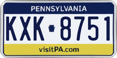 PA license plate KXK8751