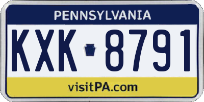 PA license plate KXK8791