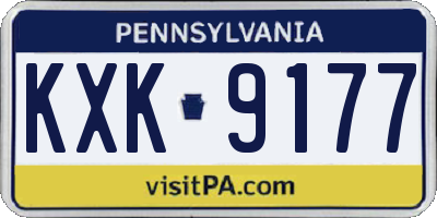 PA license plate KXK9177