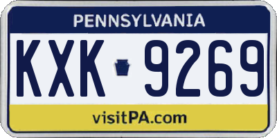 PA license plate KXK9269