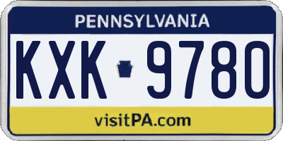 PA license plate KXK9780