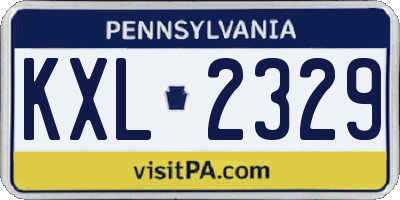 PA license plate KXL2329