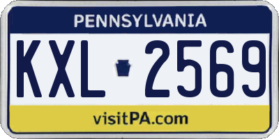 PA license plate KXL2569