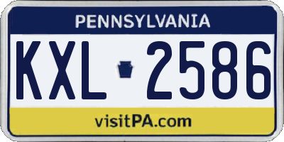 PA license plate KXL2586