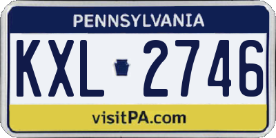 PA license plate KXL2746