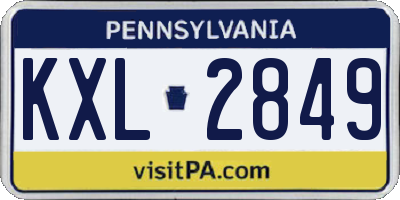 PA license plate KXL2849
