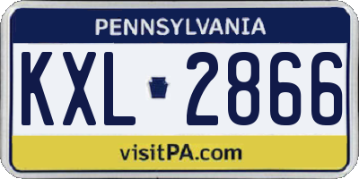 PA license plate KXL2866
