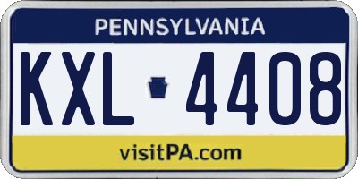 PA license plate KXL4408