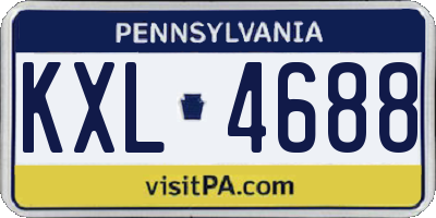 PA license plate KXL4688