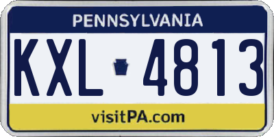 PA license plate KXL4813