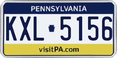 PA license plate KXL5156