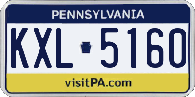 PA license plate KXL5160