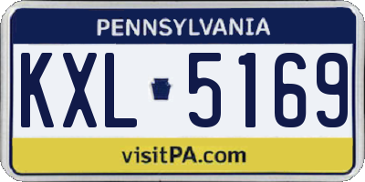 PA license plate KXL5169