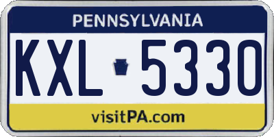 PA license plate KXL5330