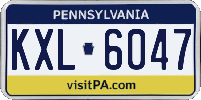 PA license plate KXL6047
