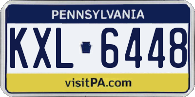 PA license plate KXL6448