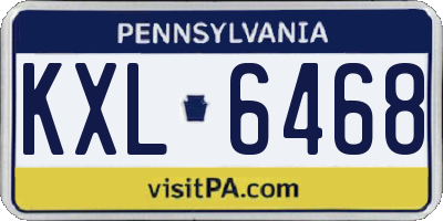 PA license plate KXL6468