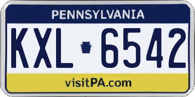 PA license plate KXL6542