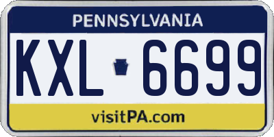PA license plate KXL6699
