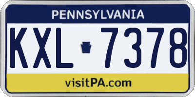 PA license plate KXL7378