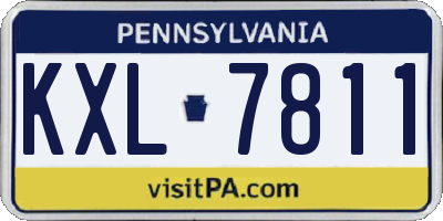 PA license plate KXL7811