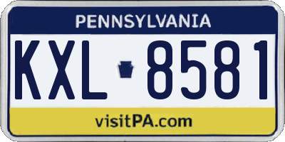 PA license plate KXL8581