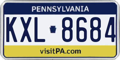 PA license plate KXL8684