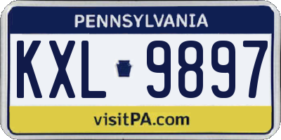 PA license plate KXL9897