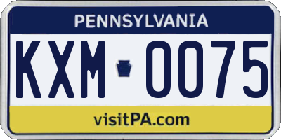 PA license plate KXM0075