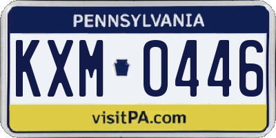 PA license plate KXM0446