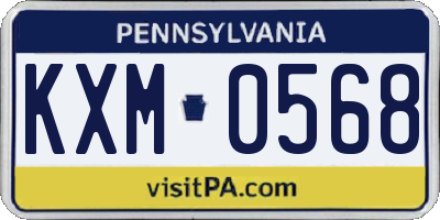 PA license plate KXM0568