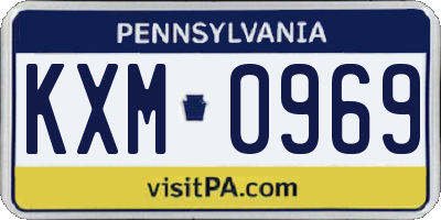 PA license plate KXM0969