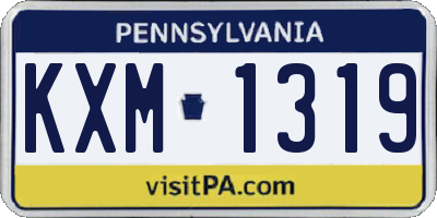 PA license plate KXM1319