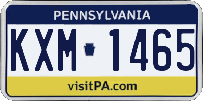 PA license plate KXM1465