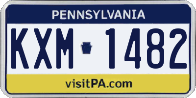 PA license plate KXM1482