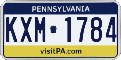 PA license plate KXM1784