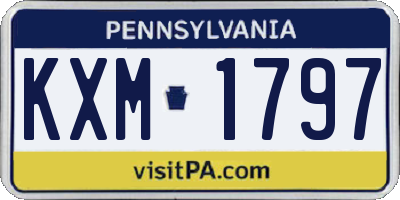 PA license plate KXM1797