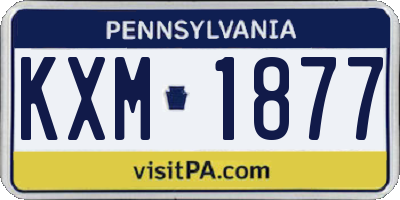 PA license plate KXM1877